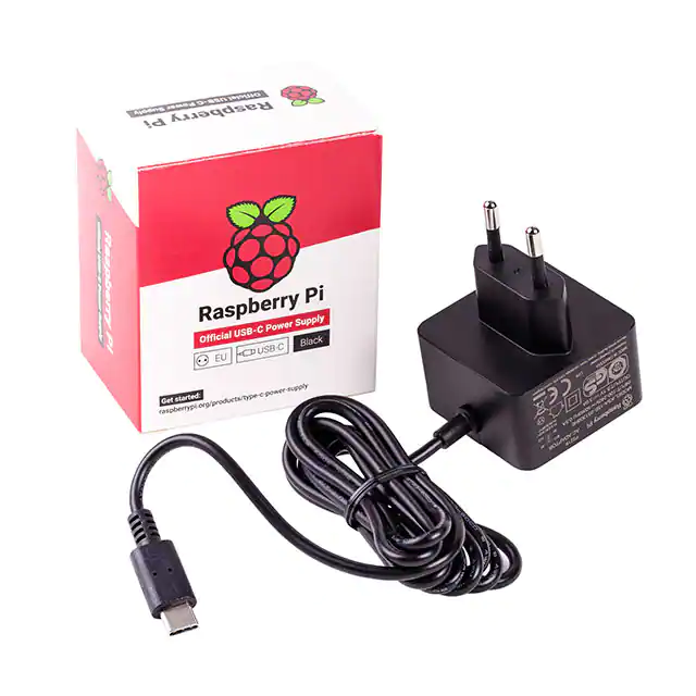 RPI USB-C POWER SUPPLY BLACK EU Raspberry Pi